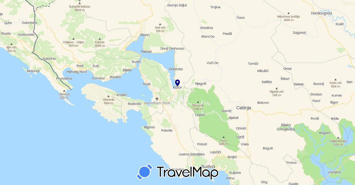 TravelMap itinerary: driving in Montenegro (Europe)